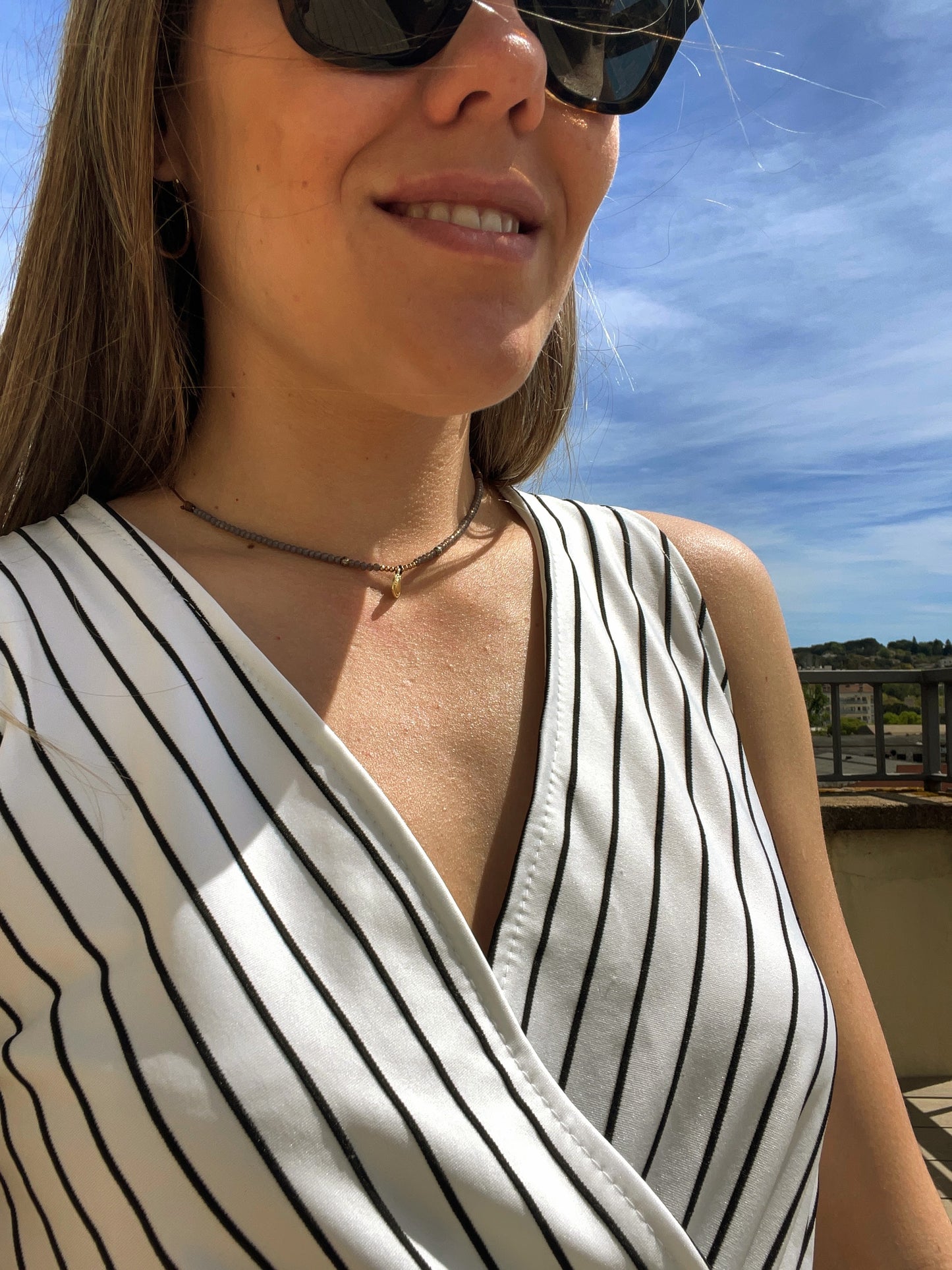 Jumpsuit rayas white