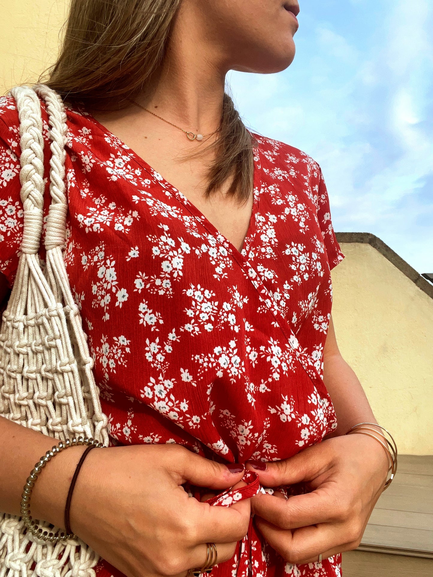 Jumpsuit flowers red