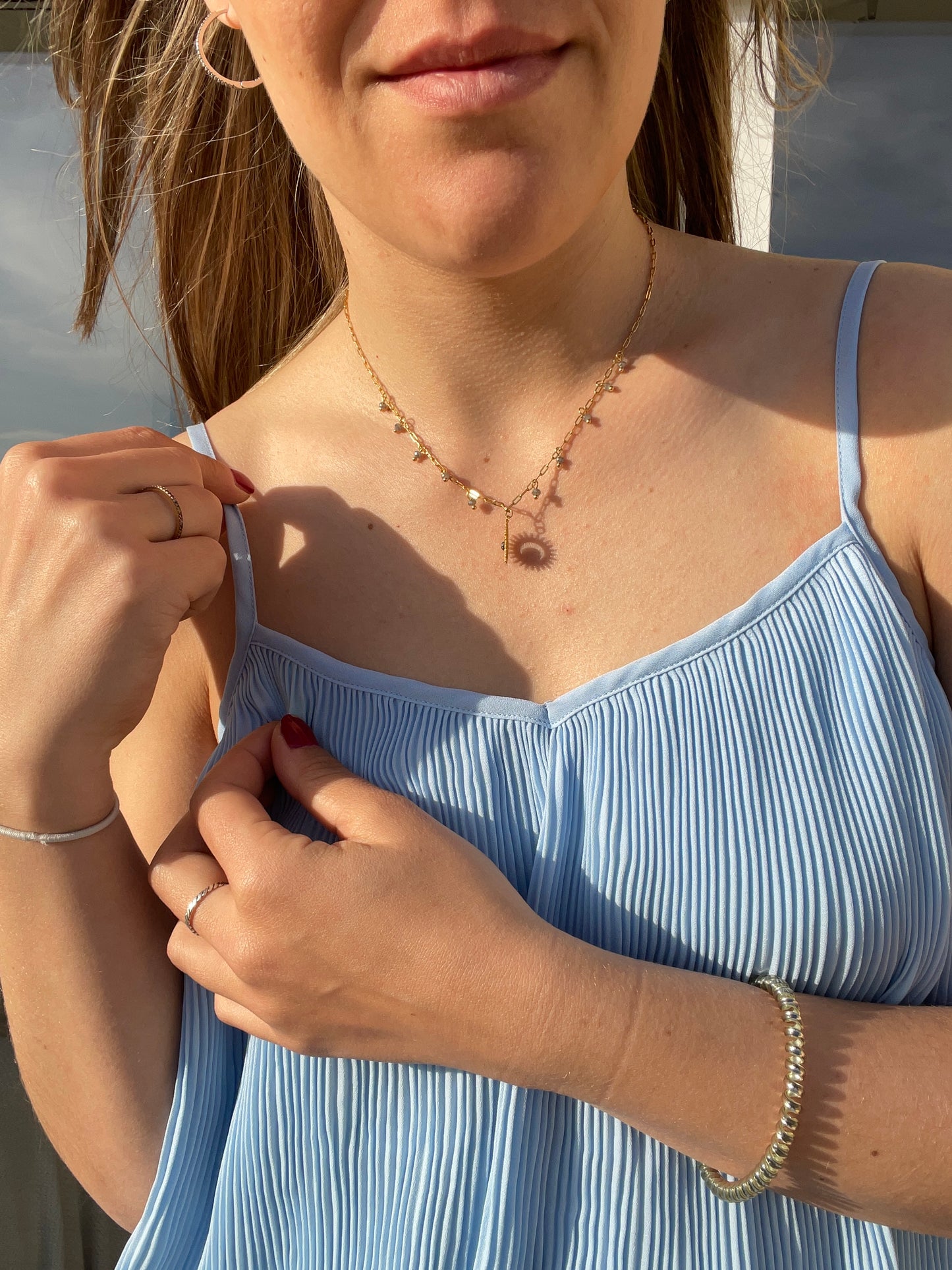 Vestido plisado blue