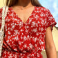 Jumpsuit flowers red